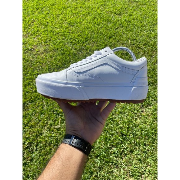 VANS Classic Stacked Platform Sneakers White Slip On Shoes Mens 7.5 Womens 9 - Picture 3 of 12